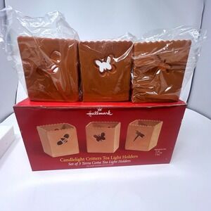 Hallmark Candlelight‎ Critters Tea Light Holders Set of 3 Terra Cotta